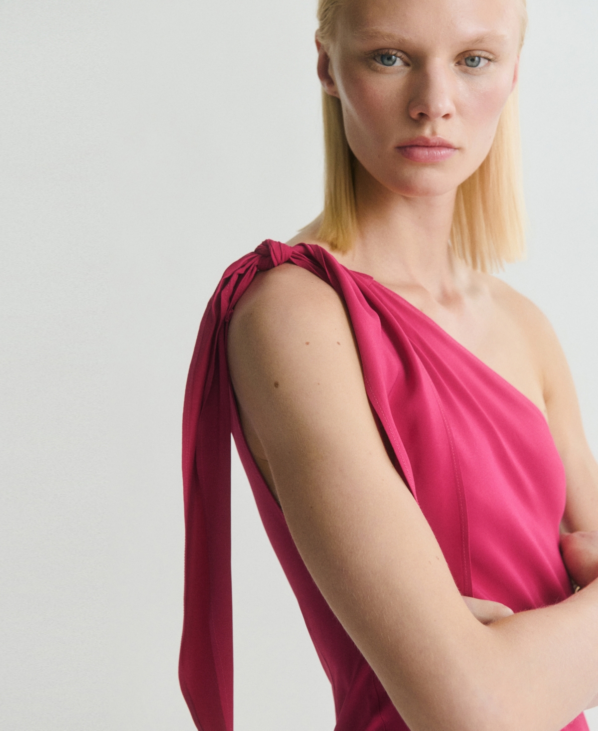 Mango Asymmetric A-line Dress In Red