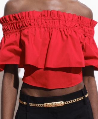 Women's Strapless Ruffle Top