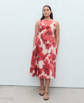 Women's Floral-Print Flared Dress