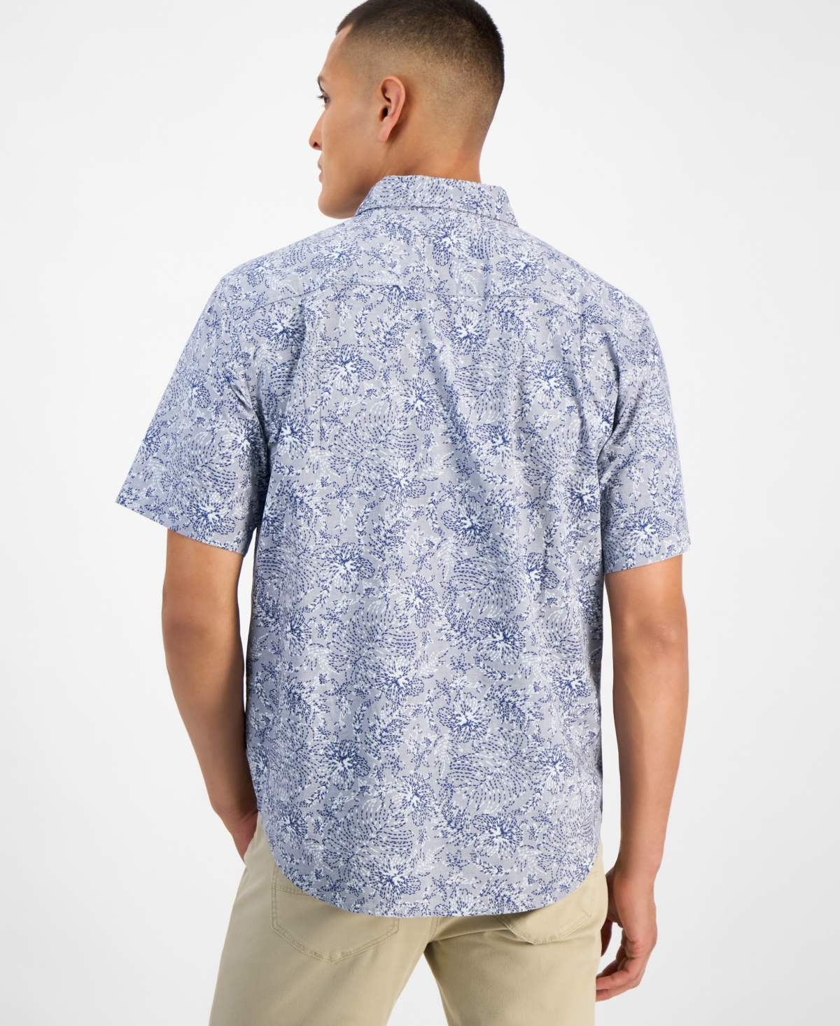 Tommy Bahama Men's Tropical Twilight Cotton Chambray Shirt In Blue