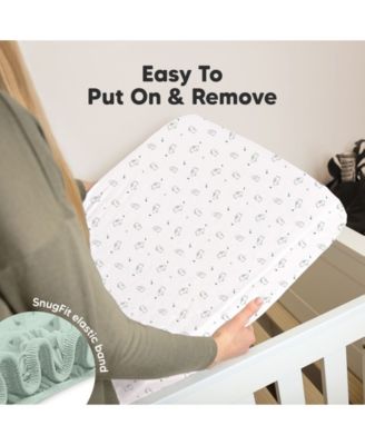 2pk Soothe Fitted Crib Sheets Neutral, Baby Crib Sheets, Fits Standard Nursery Baby Mattress