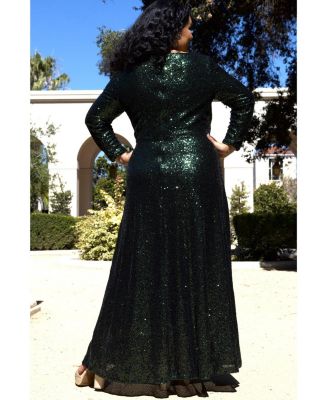 Women's Long Sleeve Sequin Formal Dress