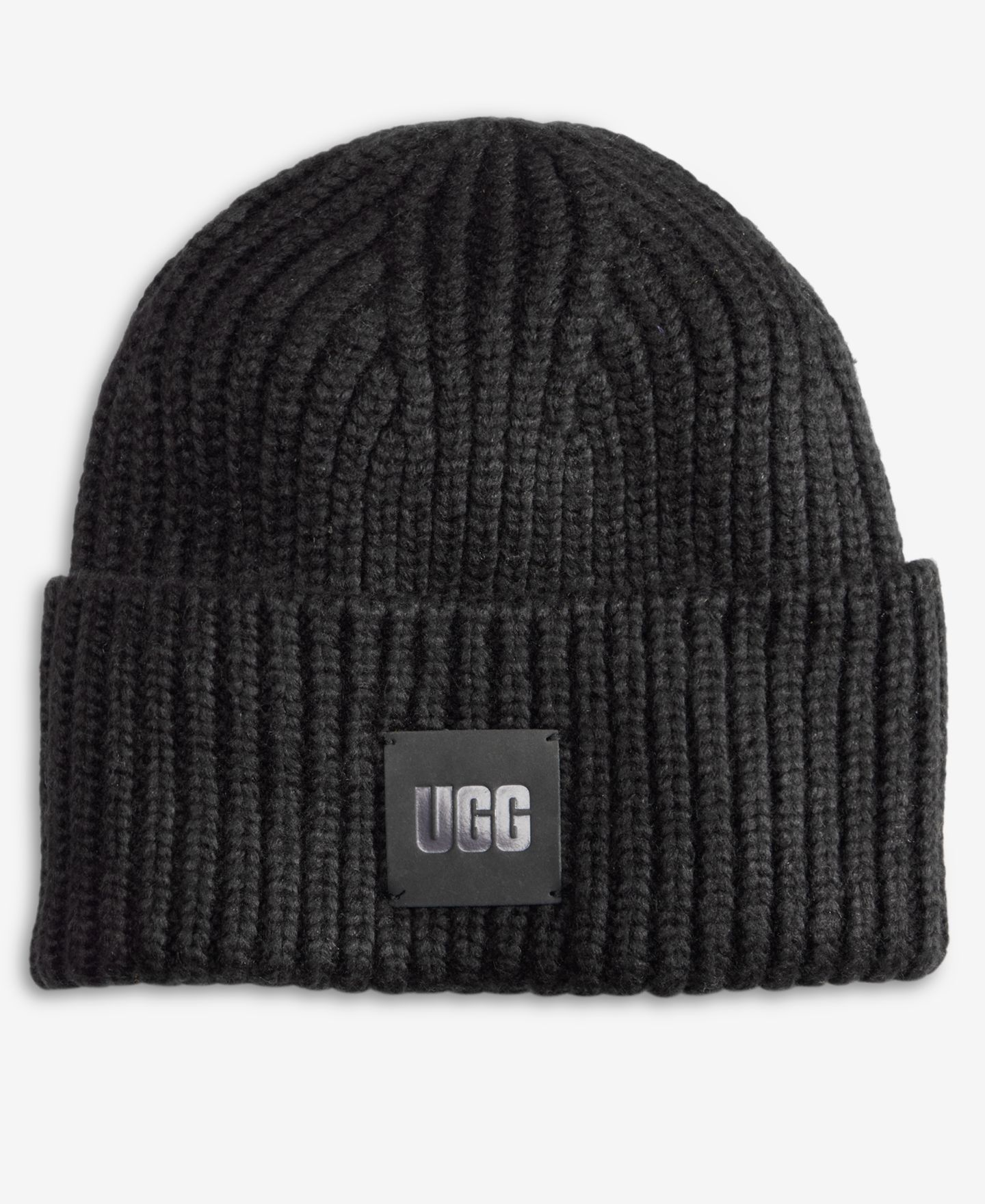 Мужская шапка UGG® Chunky Ribbed Beanie, цвет: Чёрный — фото 1