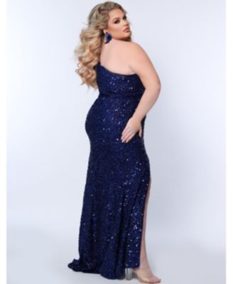 Women's One-Shoulder Sequin Evening Gown