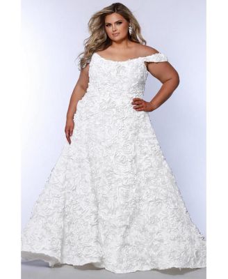 Women's Off The Shoulder Rosette A-Line Evening Gown