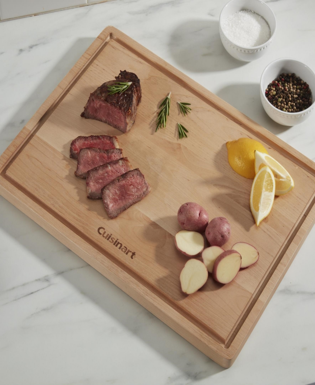 Cuisinart 17" Reversible Maple Wood Cutting In Brown