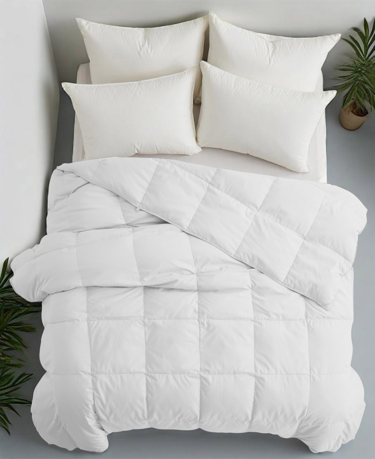 Unikome Lightweight White Goose Down Feather Fiber Comforter, King