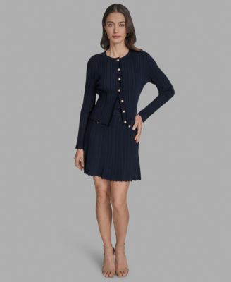 Women's Textured-Knit Cropped Cardigan