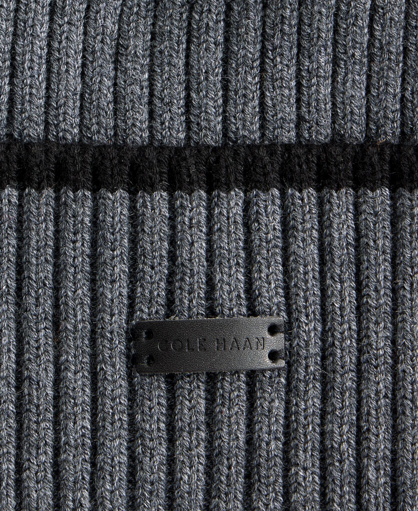 Мужская шапка Cole Haan Heritage Stripe Cuffed Beanie, цвет: Серый — фото 3