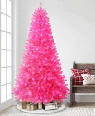 Puleo 7.5 ft. Pre-Lit Mixed Hardneedle Artificial Christmas Tree