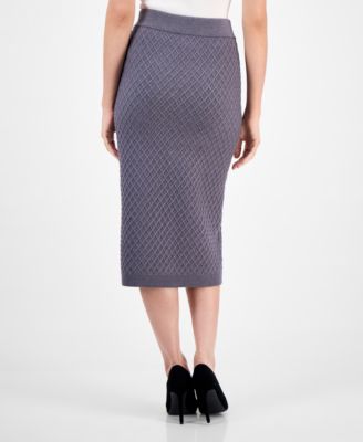 Women's Pull-On Cable-Stitch Midi Skirt 