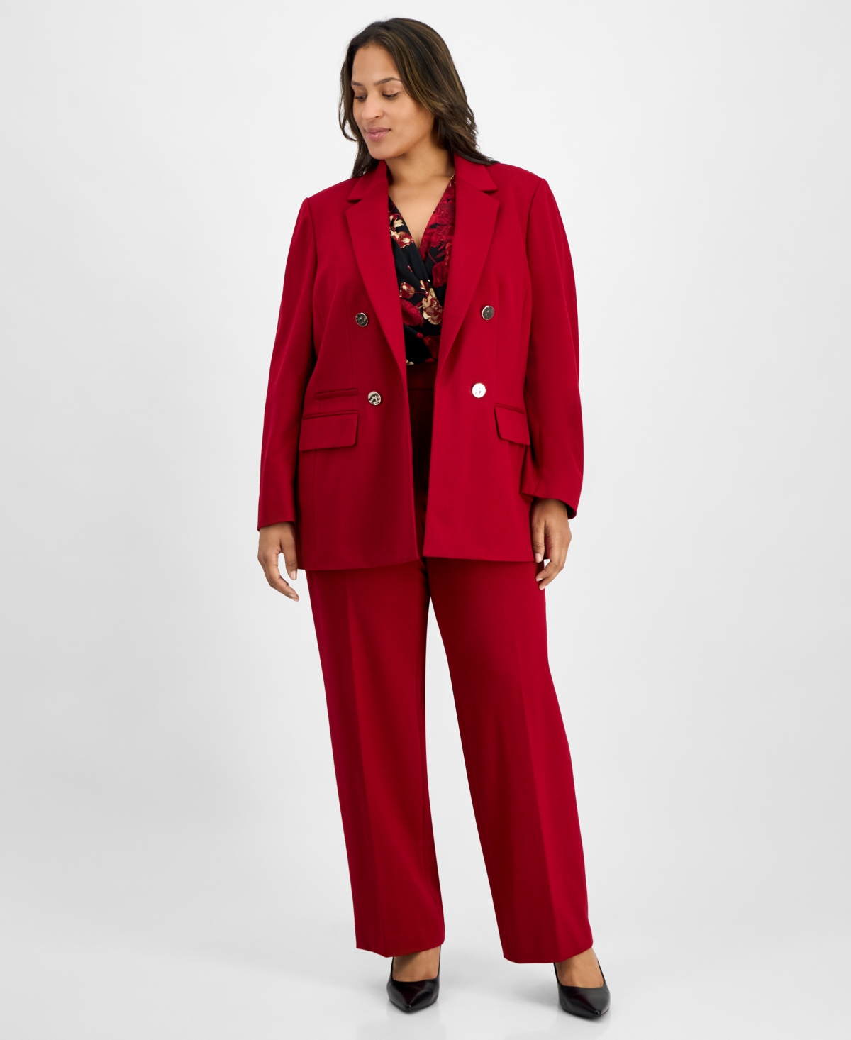 Anne Klein Plus Open-Front Blazer