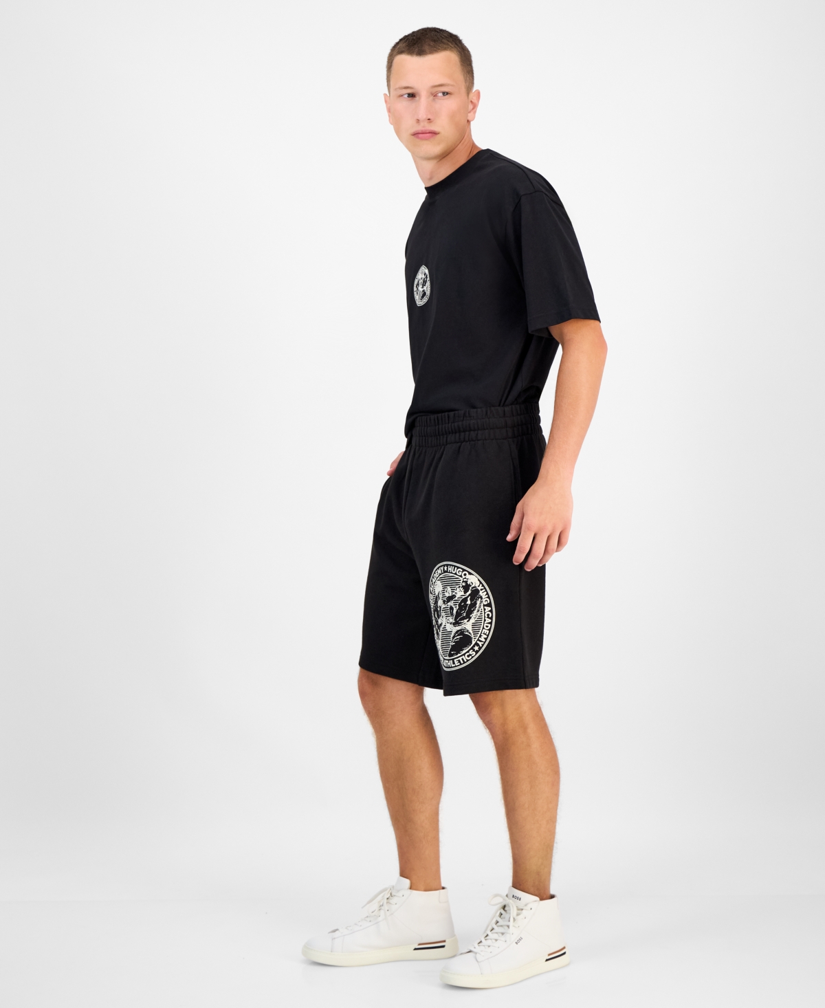 Hugo Boss Men's Diboxer Short Sleeve Crewneck Graphic T-shirt In Black