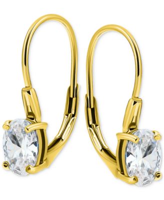 Giani Bernini - Cubic Zirconia Oval Leverback Drop Earrings in 18k Gold-Plated Sterling Silver