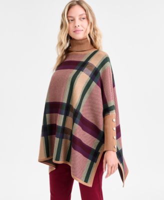Jones New York Womens Drop Shoulder Turtleneck Sweater Lexington Ankle Length Straight Jeans In Brown