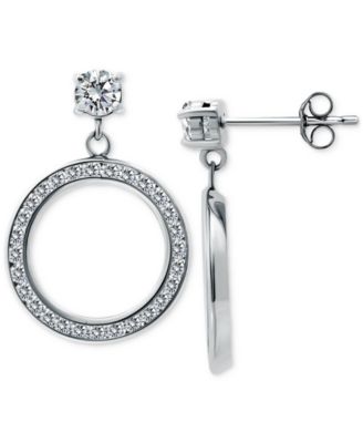 Giani Bernini - Cubic Zirconia Doorknocker Drop Earrings in Sterling Silver