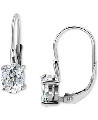 Giani Bernini - Oval Cubic Zirconia Leverback Earrings in Sterling Silver