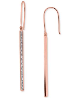 Giani Bernini - Cubic Zirconia Linear Drop Earrings in 18k Rose Gold Over Sterling Silver