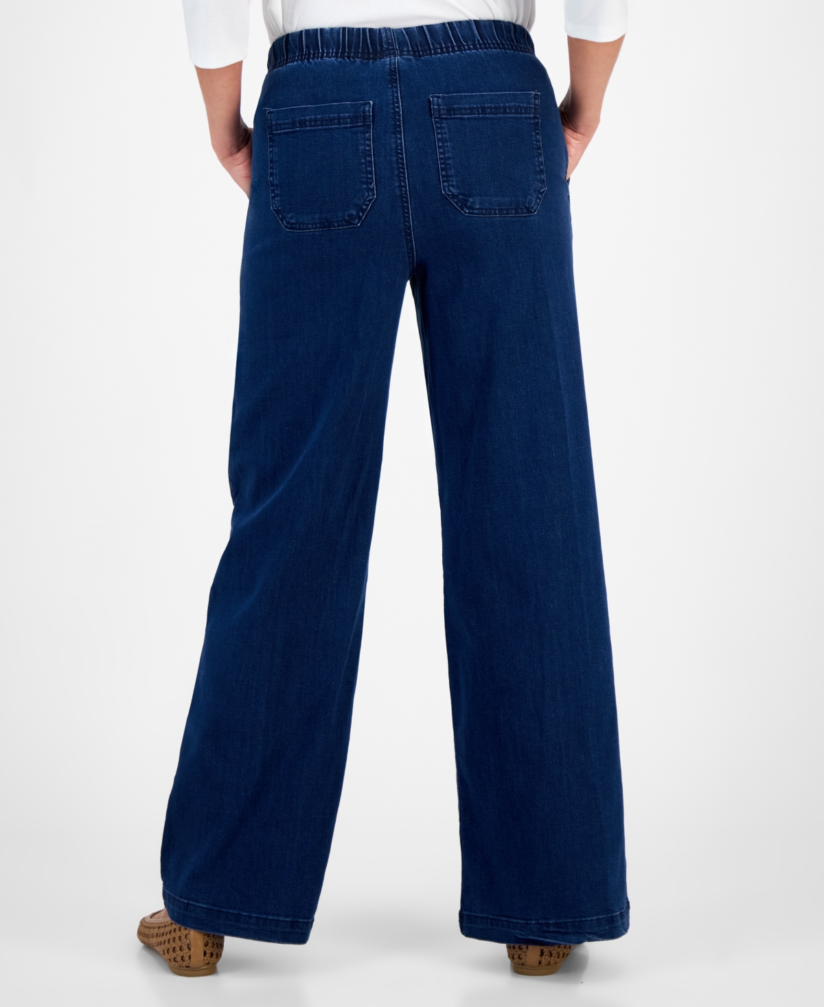 Style & Co Women's Pull-on Wide-leg Jeans, Exclusively At Macy's In Blue