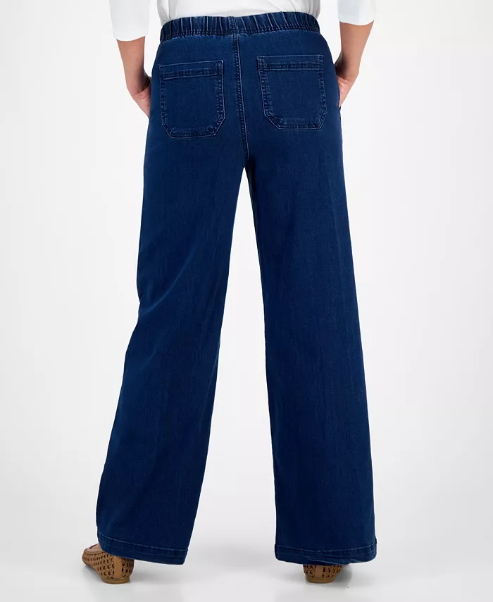 Women's Wide-Leg Pull-On Jeans - thumbnail 4