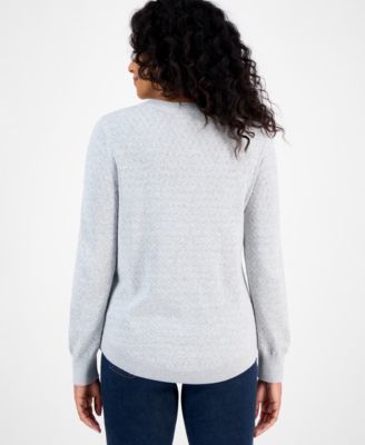 Women's Curved-Hem Cotton Pullover Sweater, Macy's Exclusive 