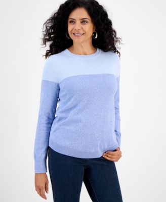 Style & Co - Women's Cotton Colorblocked Pullover Sweater