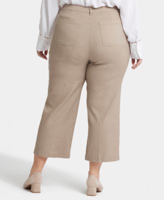 Plus Size Wide Leg Cargo Capri Pants
