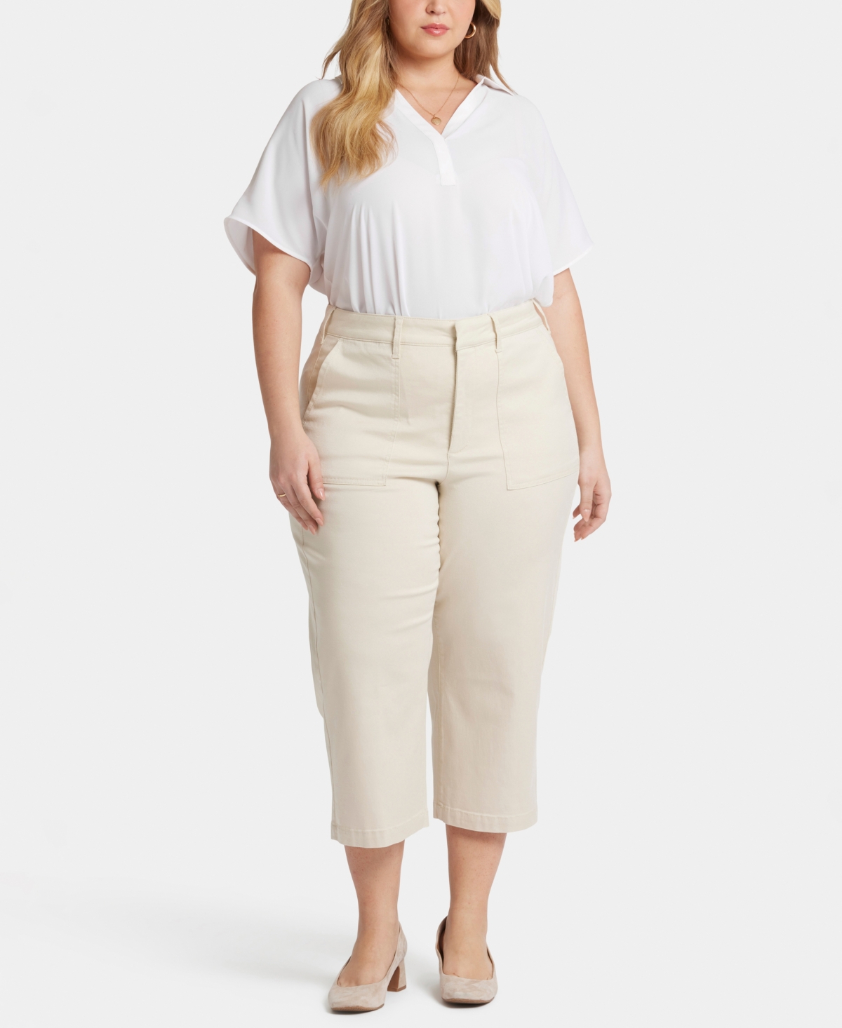Plus Size Utility Relaxed Straight Leg Pants - White Creek