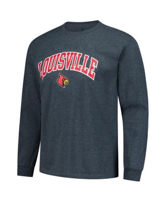 Men's Heather Charcoal Louisville Cardinals Logo Long Sleeve T-Shirt