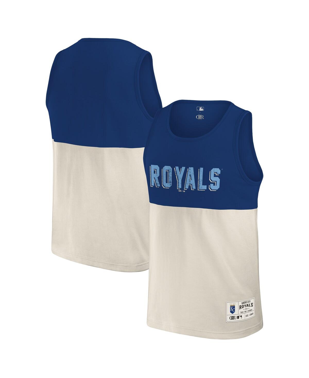 Darius Rucker Collection by Fanatics Men's Royal/Cream Kansas City Royals Color block Tank Top - Royal, Cream