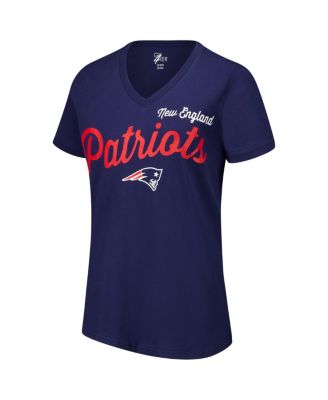 Women's Navy New England Patriots Post Season V-Neck T-Shirt