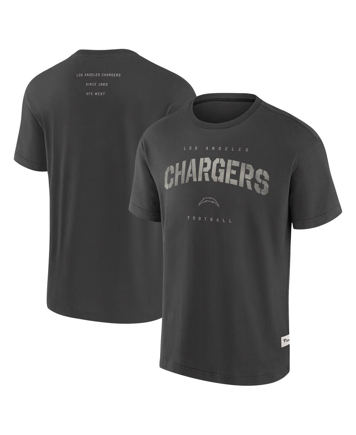 Men's Charcoal Los Angeles Chargers Elements Weathered Tonal Future Ground T-Shirt - Charcoal