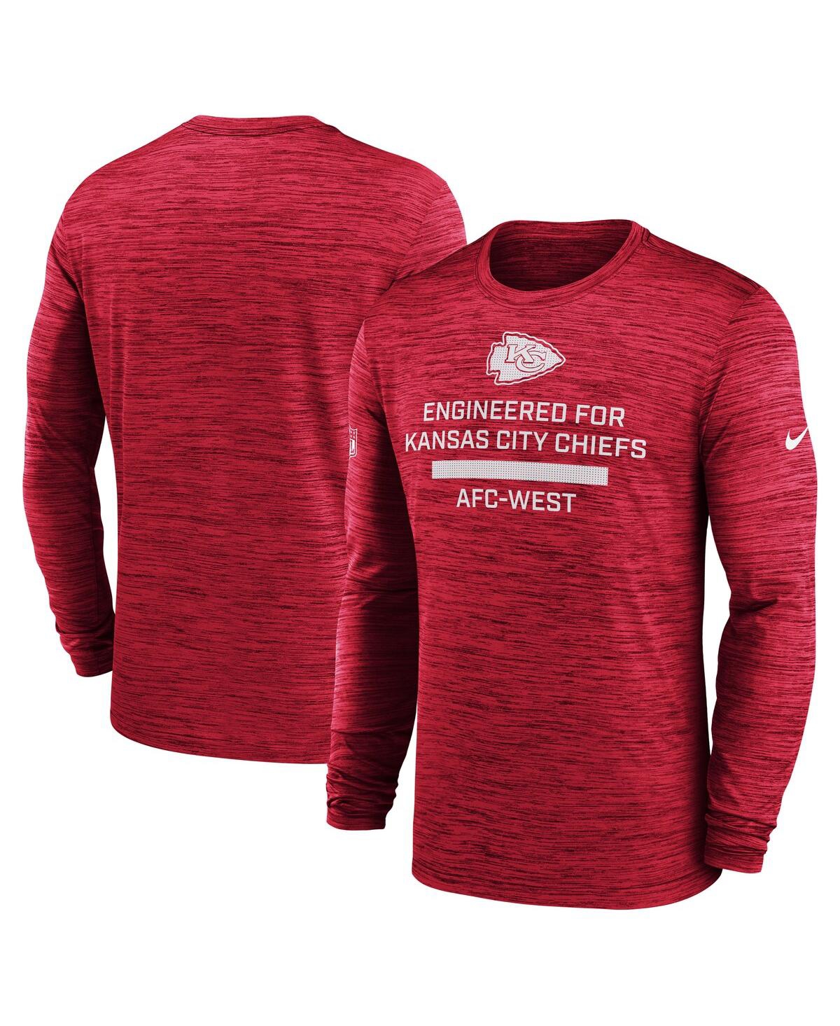 Men's Red Kansas City Chiefs Sideline Velocity Performance Long Sleeve T-Shirt - Red
