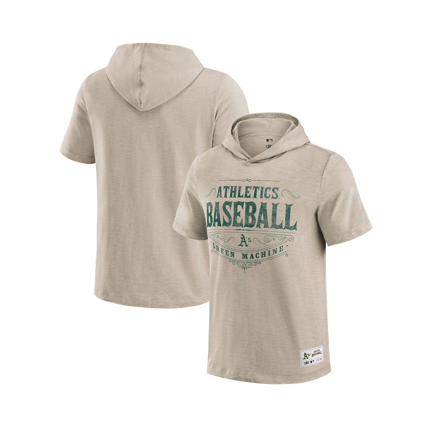 Мужская футболка Fanatics Darius Rucker Collection by Tan Oakland Athletics Hooded — фото 1