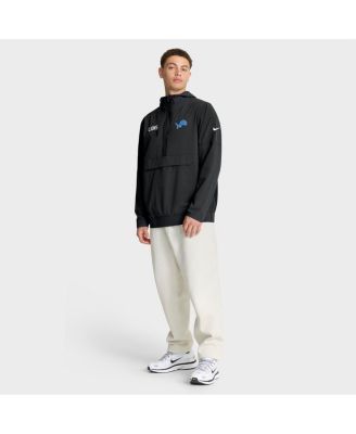 Men's Black Detroit Lions Sideline Alt Pack Anorak Half-Zip Hoodie Jacket
