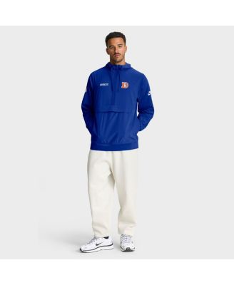 Men's Royal Denver Broncos Sideline Alt Pack Anorak Half-Zip Hoodie Jacket