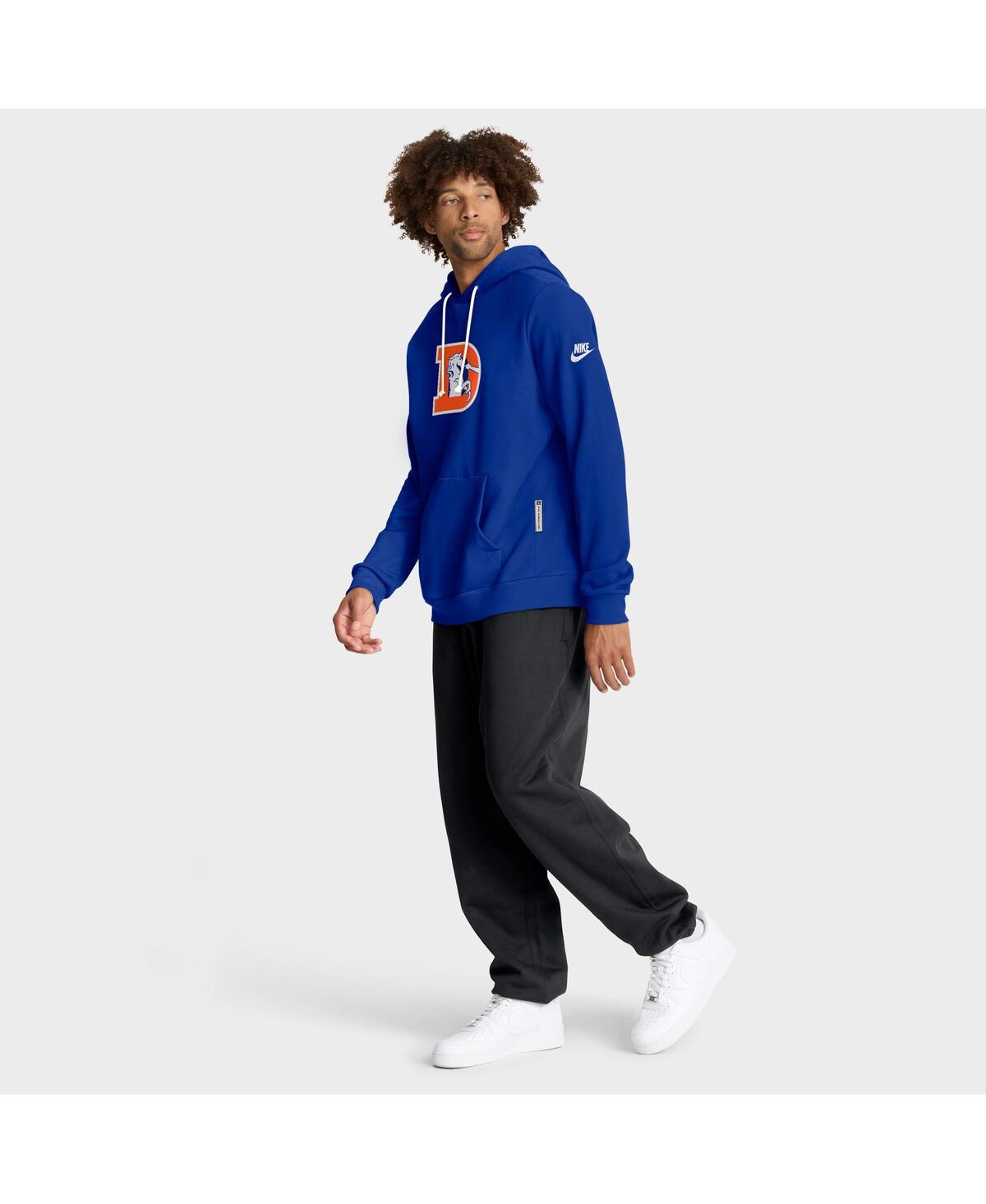 Nike Royal Denver Broncos Sideline Offensive Set Play Performance Pullover Hoodie In Blue