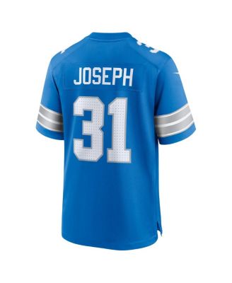 Men's Kerby Joseph Blue Detroit Lions Team Game Jersey