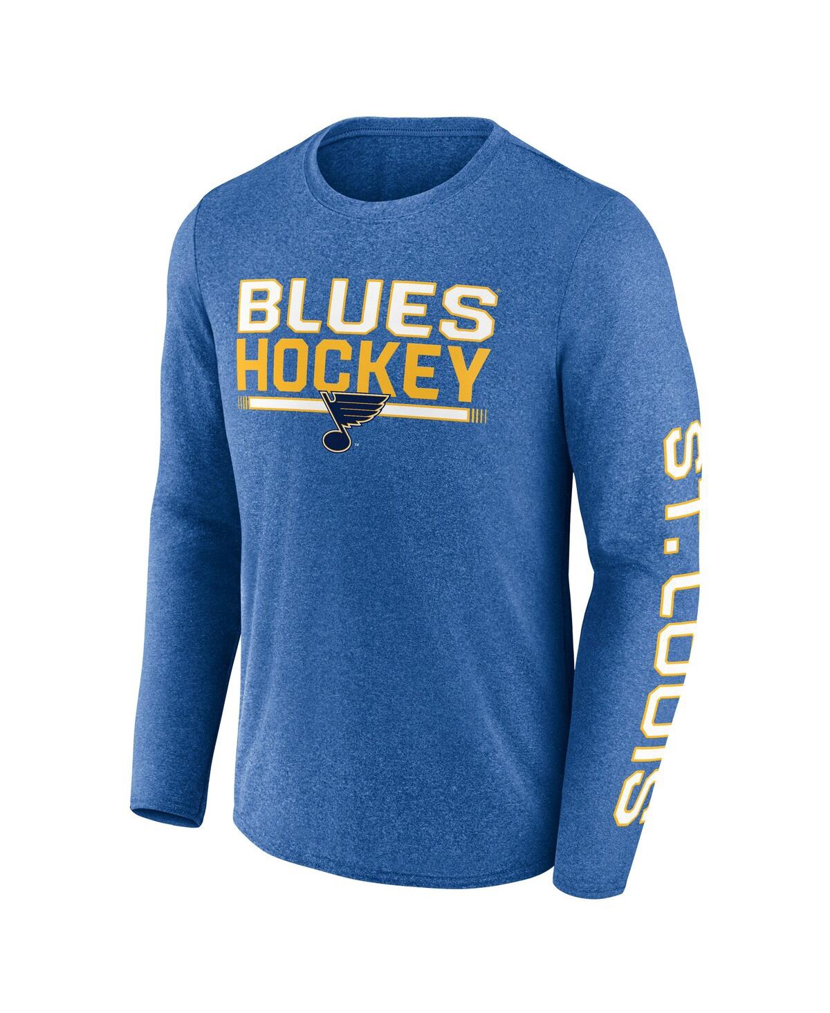 Fanatics Men's Heather Blue St. Louis Blues Sweep Iconic Synthetic Long Sleeve T-shirt In Blue