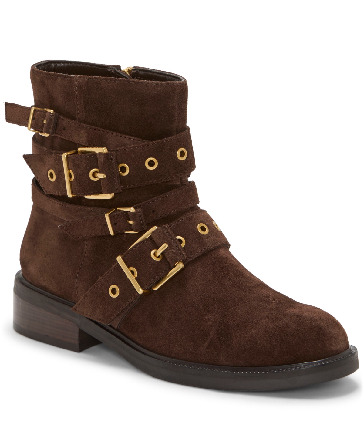 Vince Camuto Arielle Buckle Moto Boot In Brown