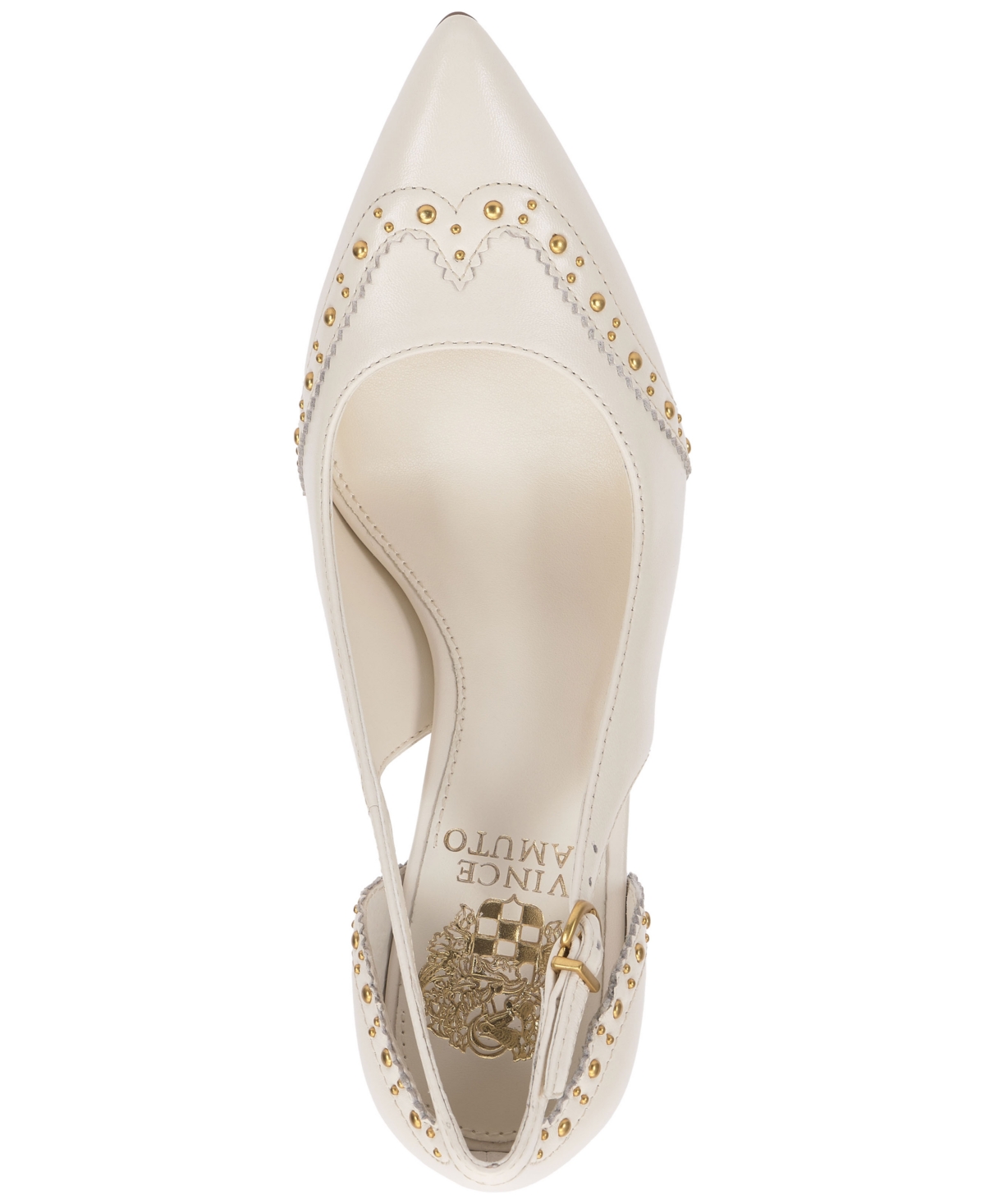 Vince Camuto Hally Studded Pointed Toe Pump In White