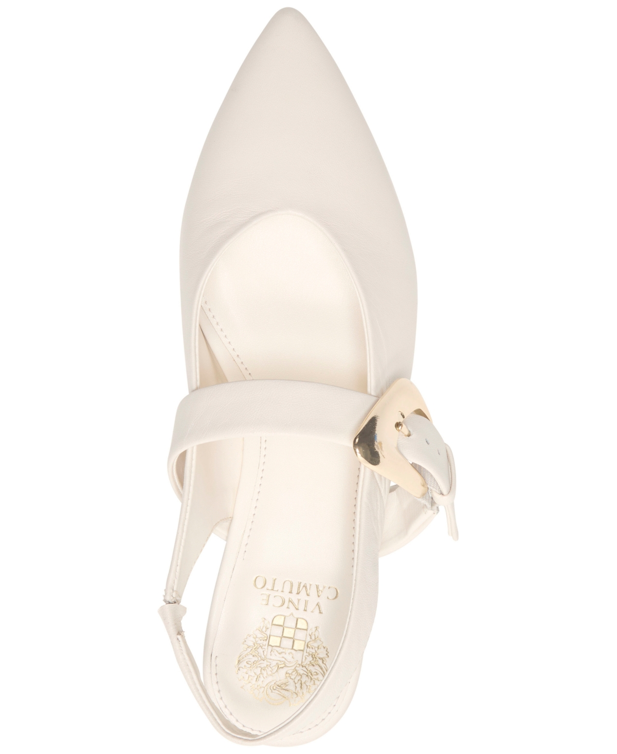 Vince Camuto Amoret Pointed Toe Slingback Flat In White