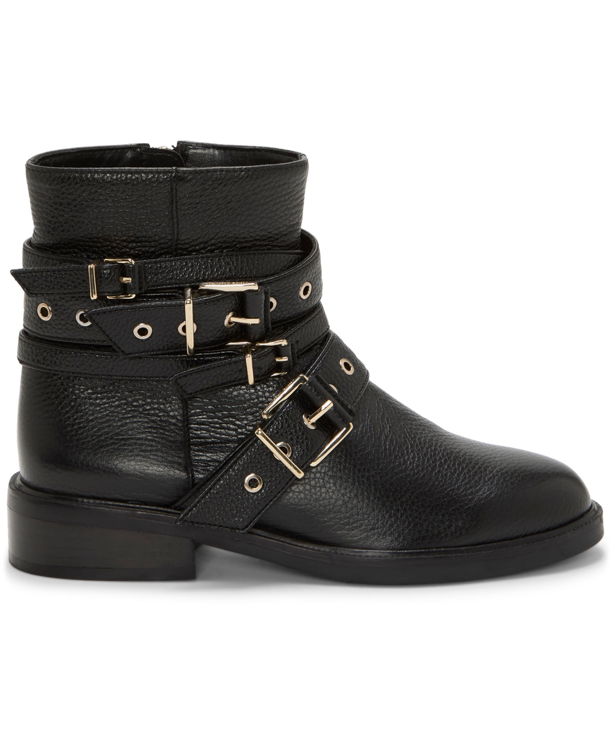 Vince Camuto Arielle Buckle Moto Boot In Black