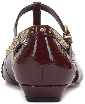 Women's Valkie Studded T-Strap Micro-Heel Mary-Jane Flats