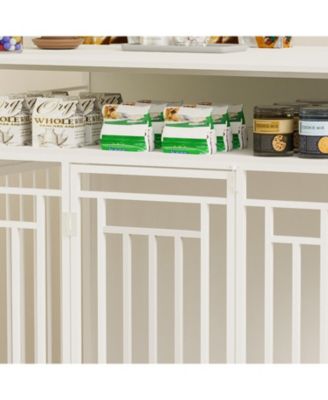 43" Dog Crate Furniture with Storage White