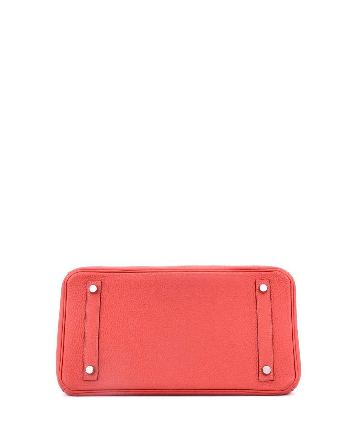 Pre-Owned Hermes Birkin Handbag Red Togo with Palladium Hardware