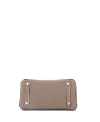 Pre-Owned Hermes Birkin 25 Handbag Grey Togo with Palladium Hardware