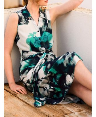 Women's S/L TIE FRONT MIDI SHIRT DRS