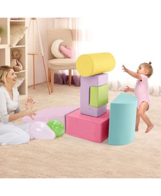 Toddler 6 PCS Climber Play Set Indoor Foam Climb & Crawl Activity Blocks w/ Cover