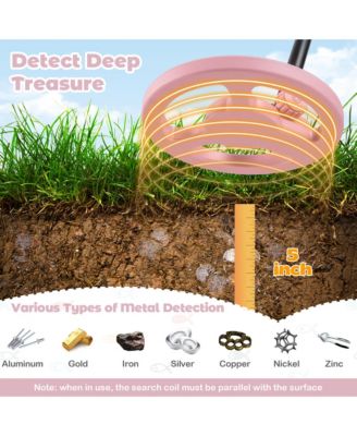 24.5''-33.5'' Metal Detector for Kids with LCD Display IP68 Waterproof